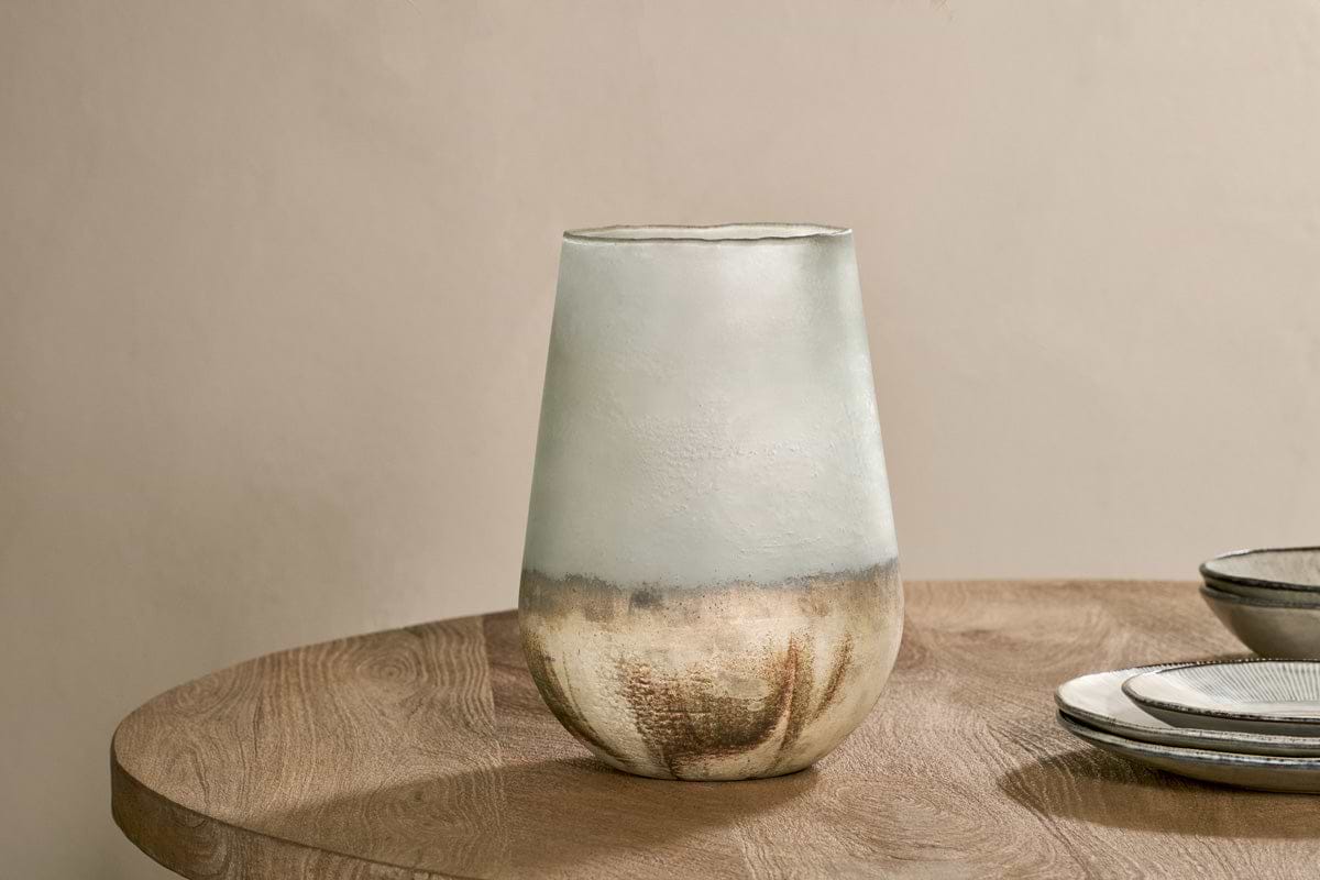 Ngolo Recycled Glass Vase - Aged Smoke-VASES & PLANTERS-Nkuku