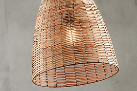 Noko Natural Wicker Conical Pendant - Small