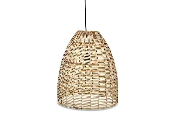 Noko Natural Wicker Conical Pendant - Small