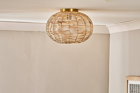 Noko Rattan Flush Ceiling Light