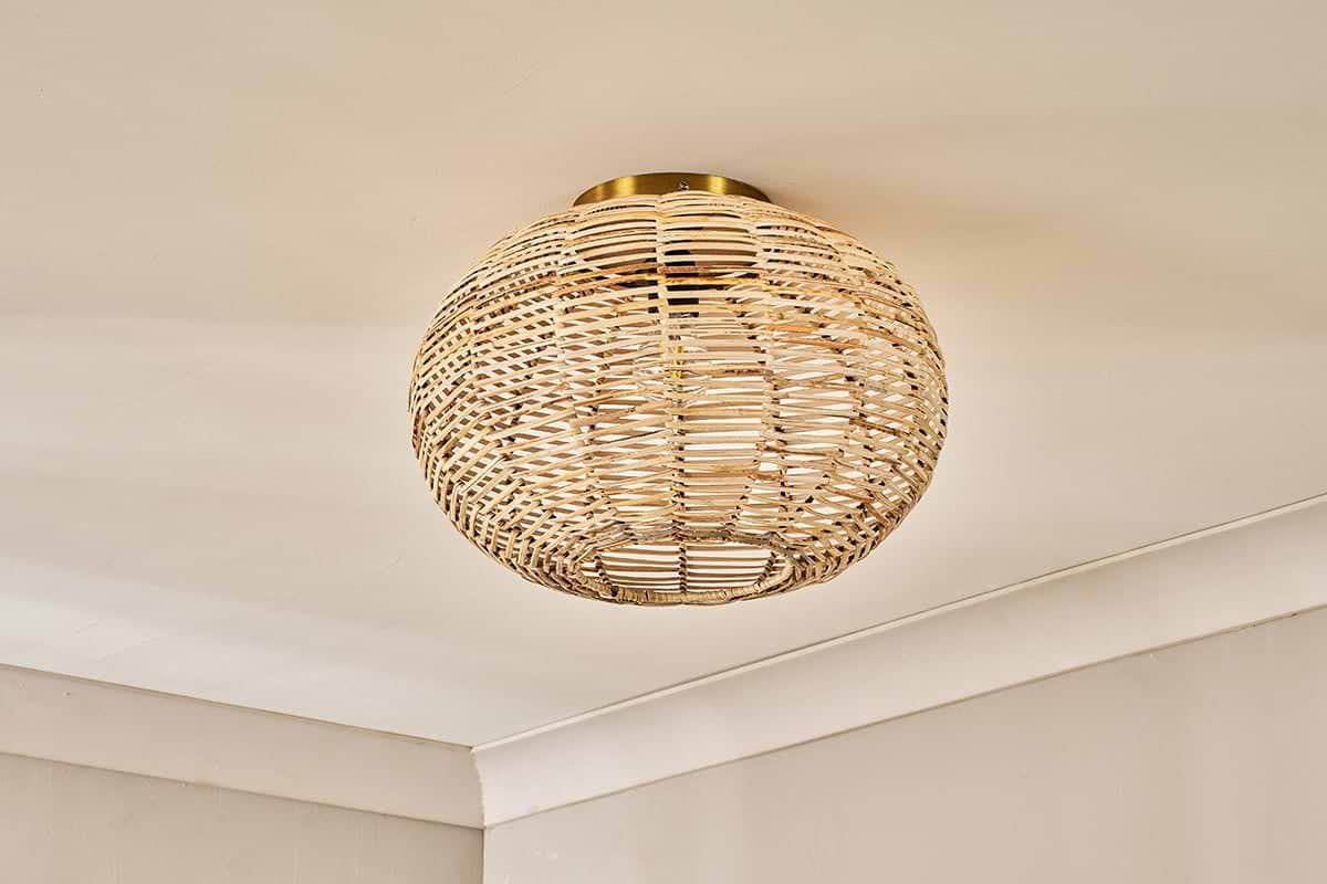 Noko Rattan Flush Ceiling Light
