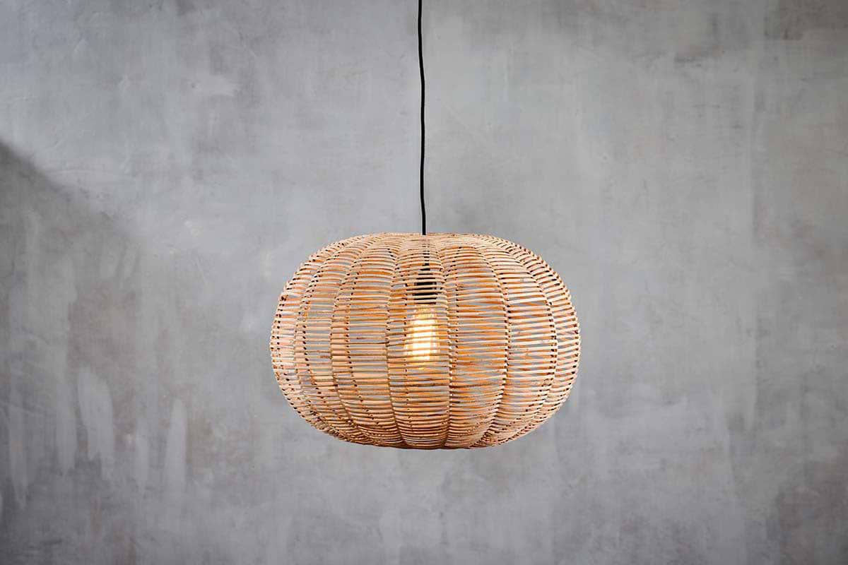 Noko Wicker Round Pendant - Natural - Small-LIGHTS-Nkuku