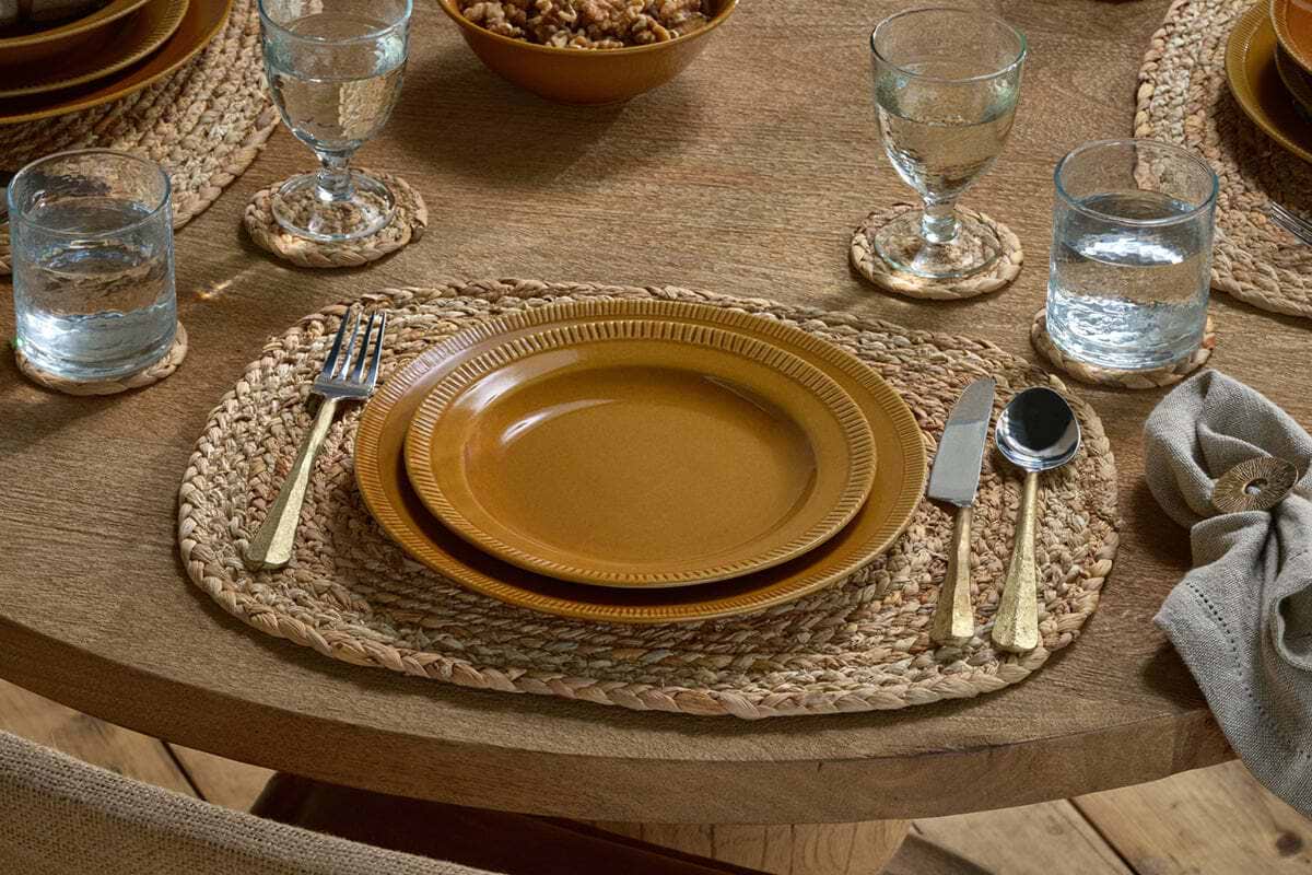 Nuwara Side Plate - Mustard-TABLEWARE-Nkuku