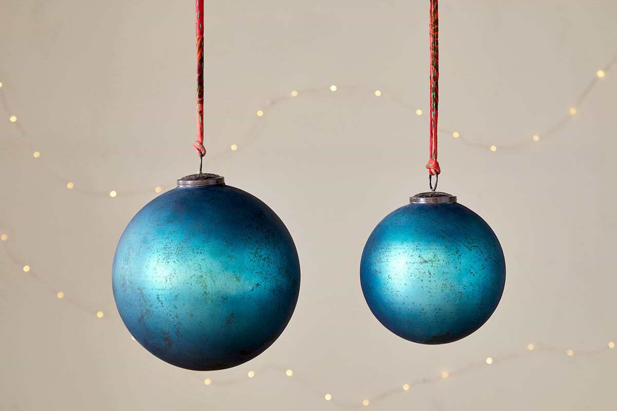Oko Giant Bauble - Matt Teal-CHRISTMAS DECORATIONS-Nkuku