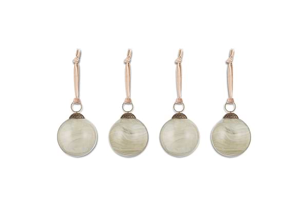 Oja Baubles - Natural (Set of 4)-CHRISTMAS DECORATIONS-Nkuku