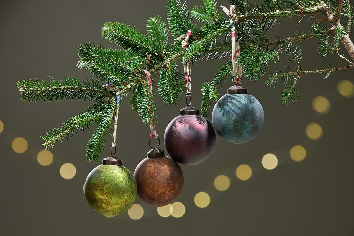 Oko Baubles (Set of 4)-CHRISTMAS DECORATIONS-Nkuku
