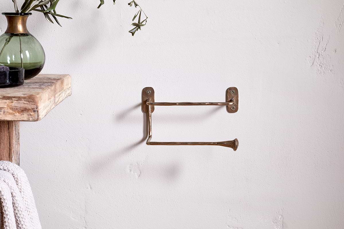 Olani Toilet Roll Holder - Antique Brass-BATHROOM-Nkuku