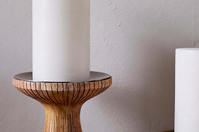 Omari Mango Wood Candlestick - Natural