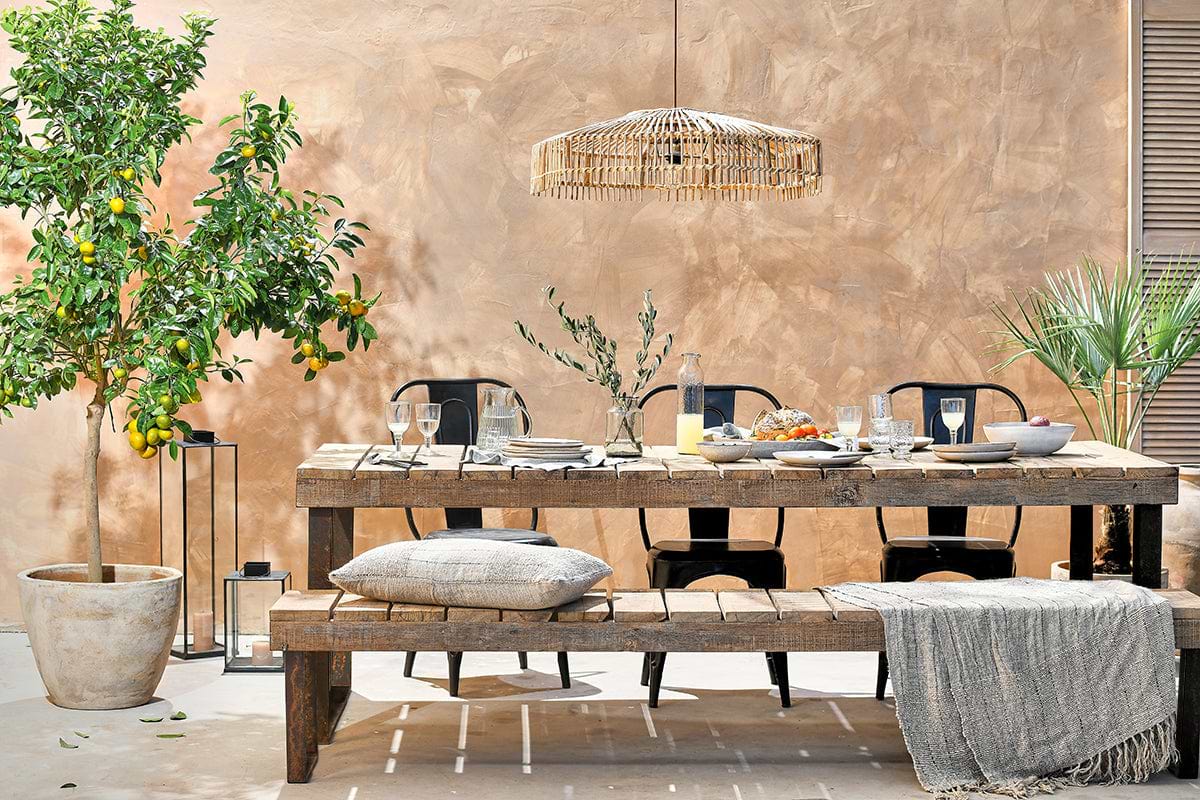 Oso Wooden Dining Table-GARDEN-Nkuku