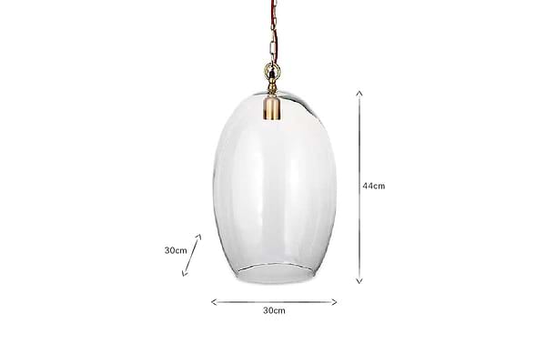 Otoro Recycled Glass Pendant - Clear - Large Oval