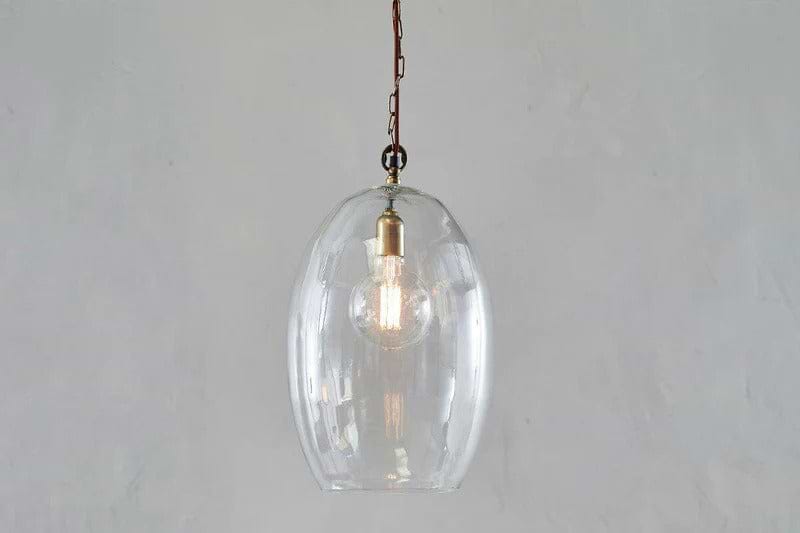 Otoro Recycled Glass Pendant - Clear - Large Oval-LIGHTS-Nkuku