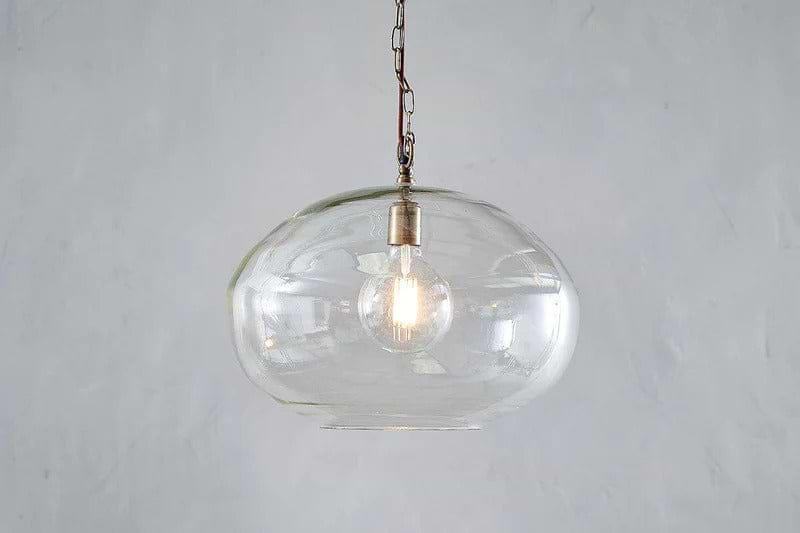 Otoro Recycled Glass Pendant - Clear - Large Round-LIGHTS-Nkuku