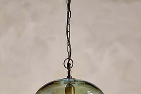 Otoro Recycled Glass Pendant - Green - Small Round