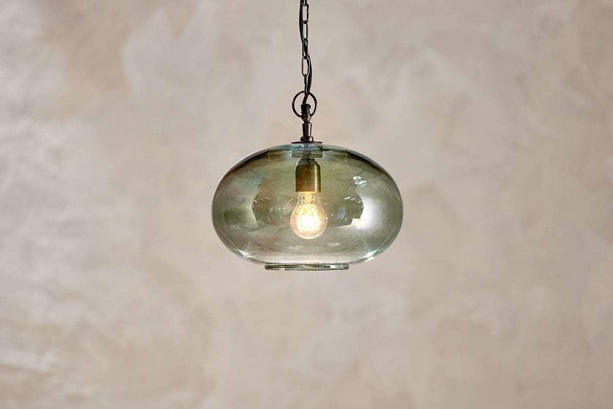 Otoro Recycled Glass Pendant - Green - Small Round-LIGHTS-Nkuku