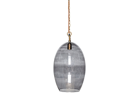 Otoro Recycled Glass Pendant - Smoke - Large Oval