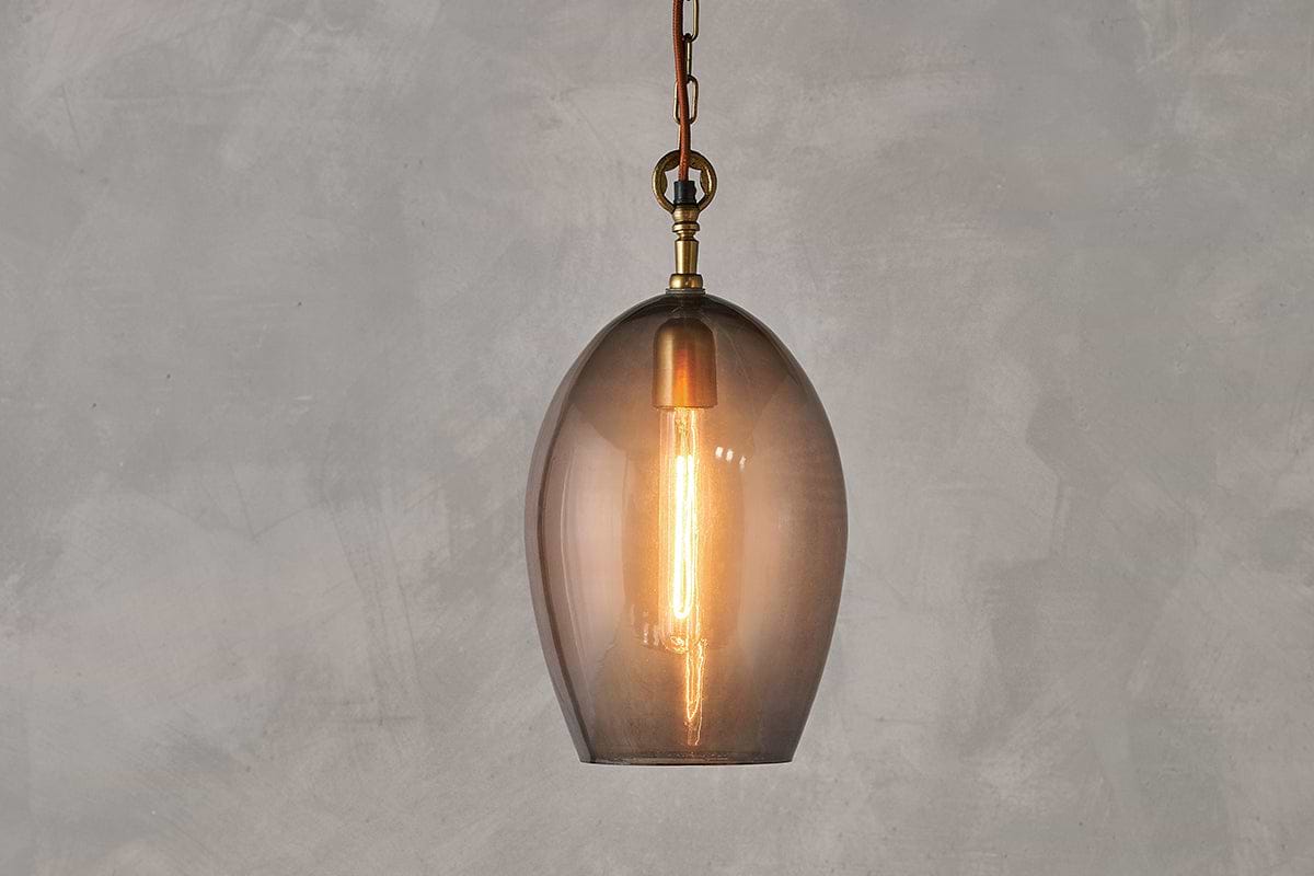 Otoro Recycled Glass Pendant - Smoke - Large Oval-LIGHTS-Nkuku