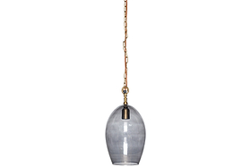 Otoro Recycled Glass Pendant - Smoke - Small Oval