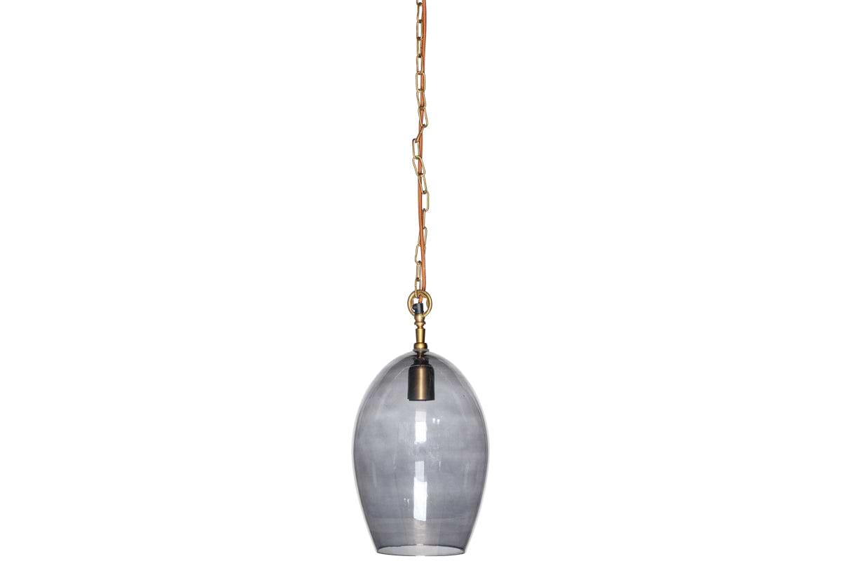 Otoro Recycled Glass Pendant - Smoke - Small Oval