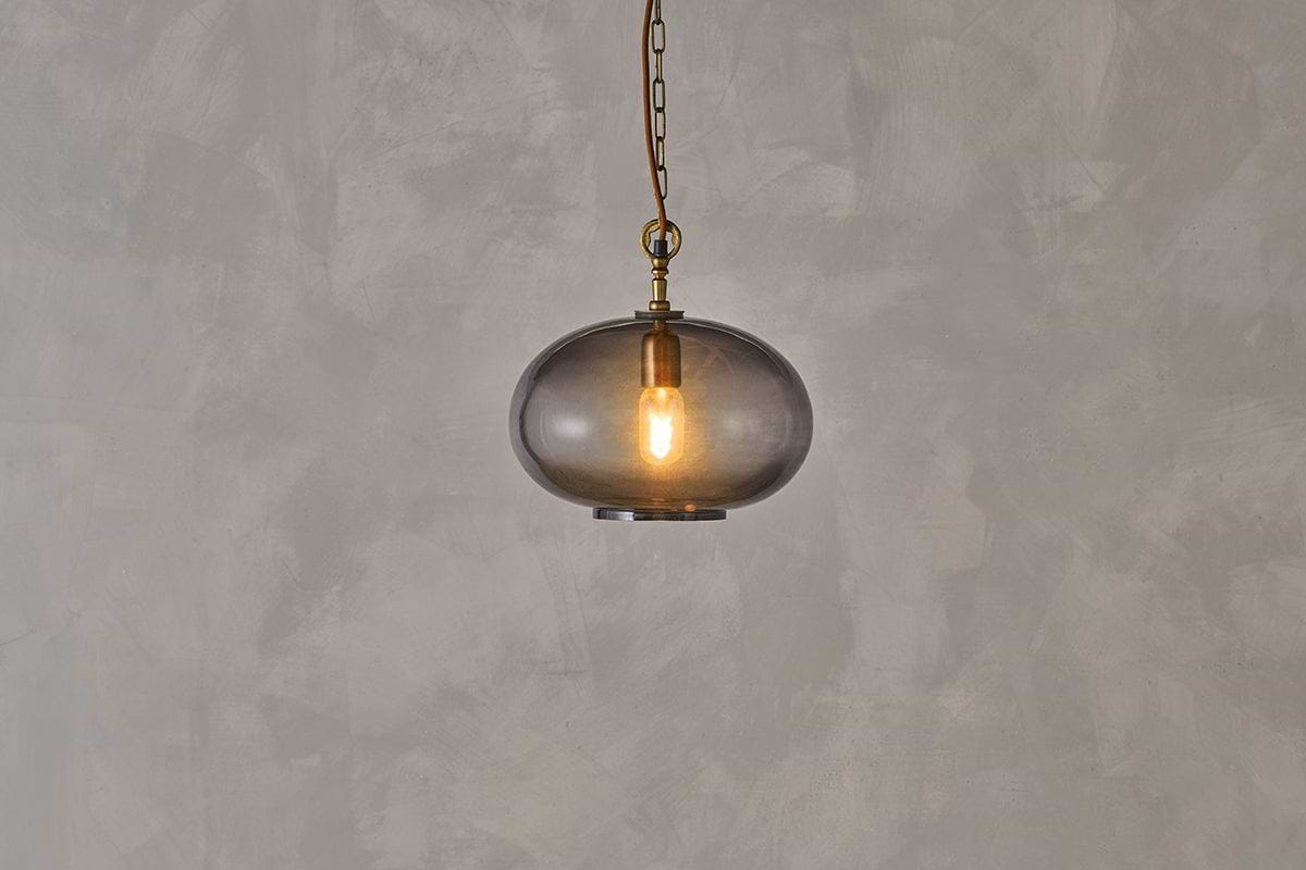 Otoro Recycled Glass Pendant - Smoke - Small Round-LIGHTS-Nkuku