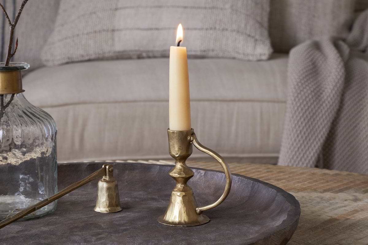 Prema Candle Holder - Antique Brass-CANDLES HOLDERS & LANTERNS-Nkuku