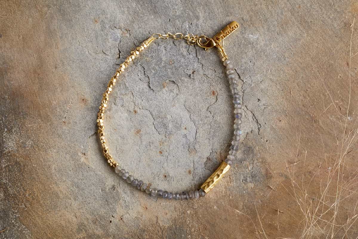 Perdu Labradorite Bracelet - Gold-GIFTING-Nkuku