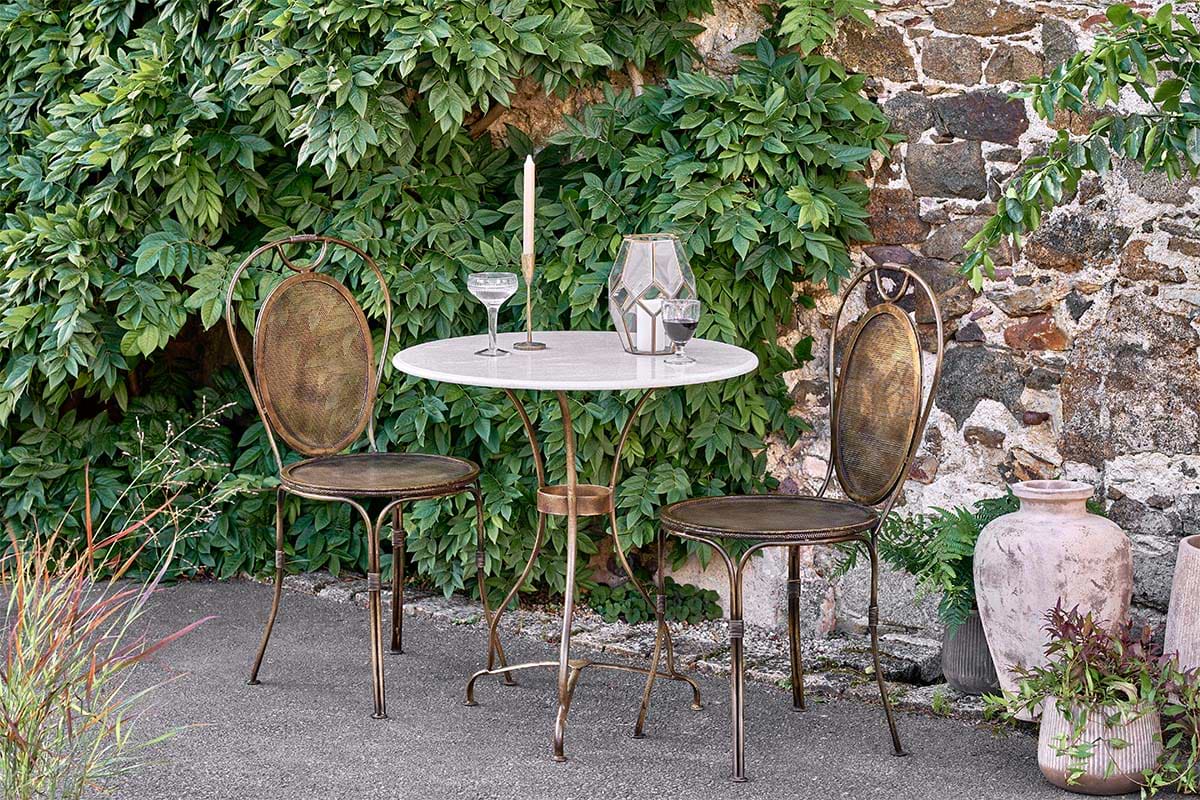 Parwaha Marble Bistro Table-GARDEN-Nkuku
