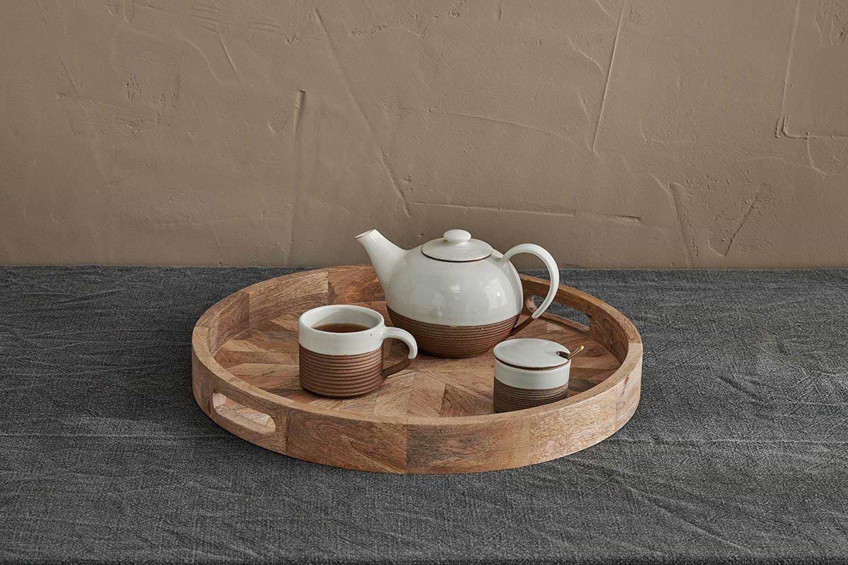 Pawi Mango Wood Tray Round-SERVEWARE-Nkuku