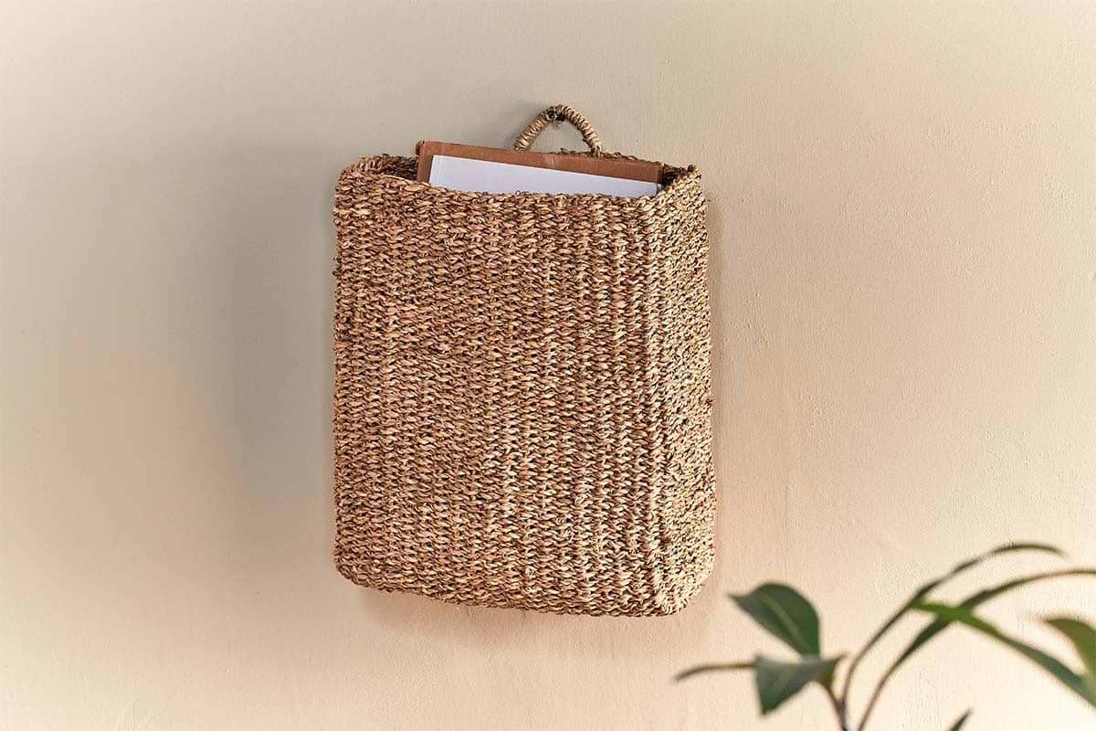 Putlar Seagrass Wall Hung Basket-STORAGE-Nkuku