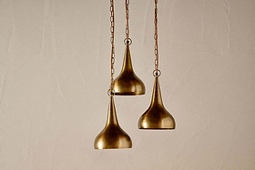 Quinn Hammered Metal Cluster Lamp - Antique Brass-LIGHTS-Nkuku