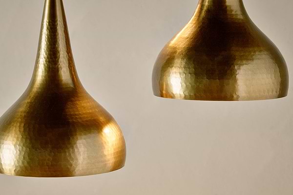 Quinn Hammered Metal Cluster Lamp - Antique Brass-LIGHTS-Nkuku