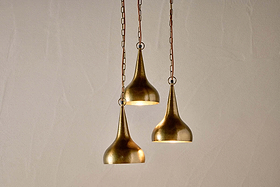 Quinn Hammered Metal Cluster Lamp - Antique Brass-LIGHTS-Nkuku