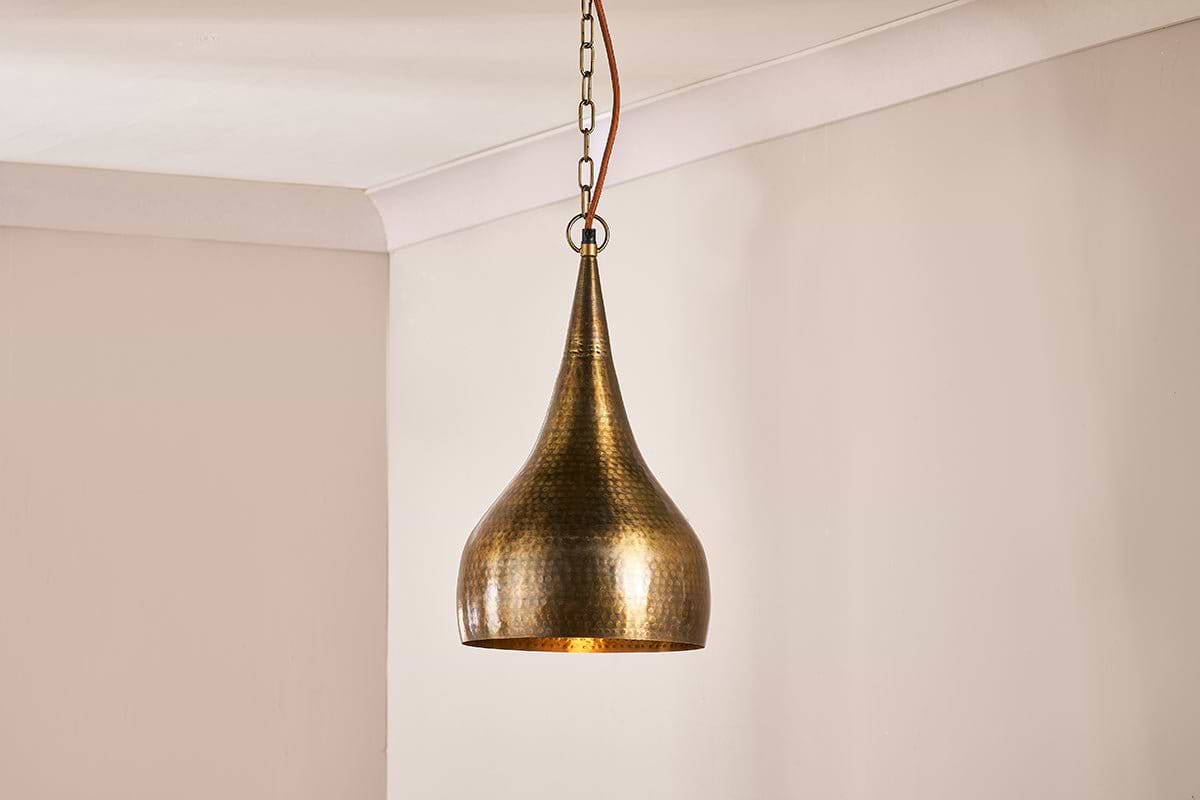 Quinn Hammered Metal Pendant - Small-LIGHTS-Nkuku