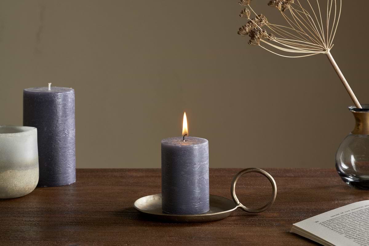 Rustic Soy Blend Mini Pillar Candle - Charcoal-CANDLES & HOME FRAGRANCE-Nkuku