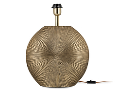 Ramvas Etched Table Lamp - Antique Brass-LAMPS-Nkuku