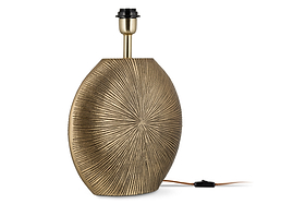 Ramvas Etched Table Lamp - Antique Brass-LAMPS-Nkuku