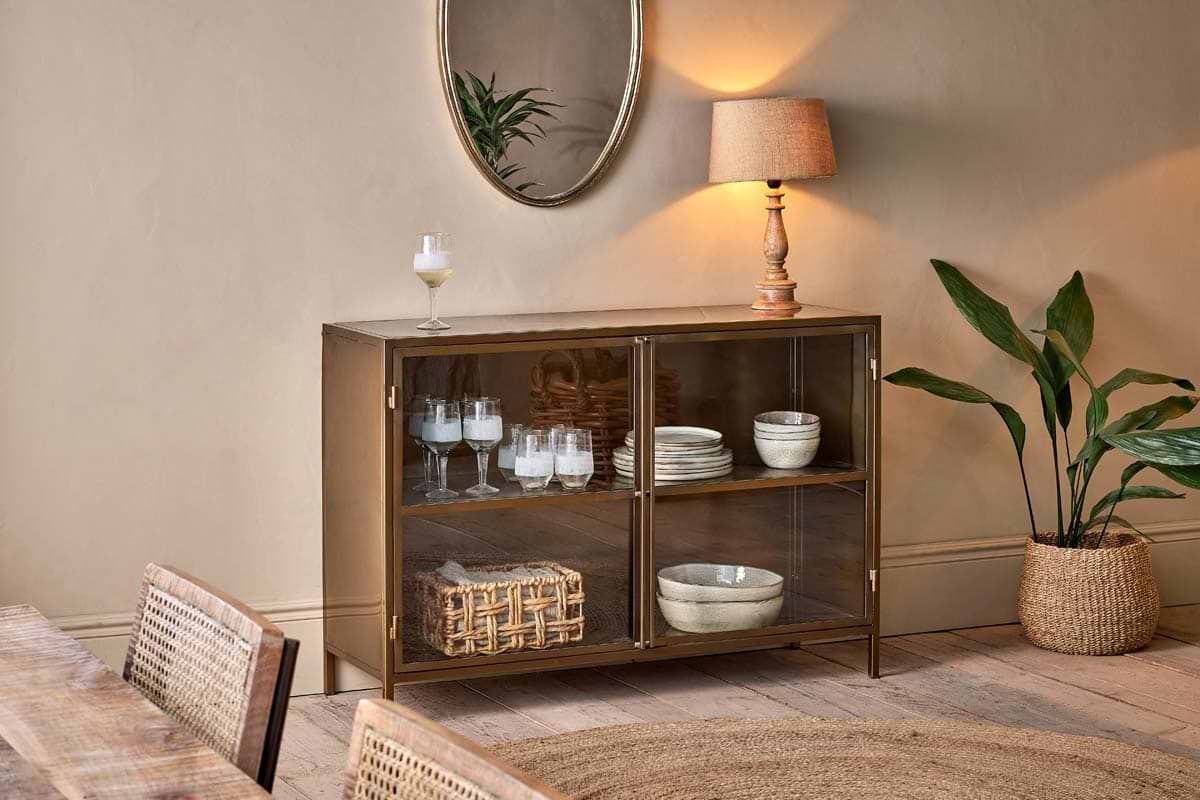 Ranchi Iron Sideboard-STORAGE FURNITURE-Nkuku
