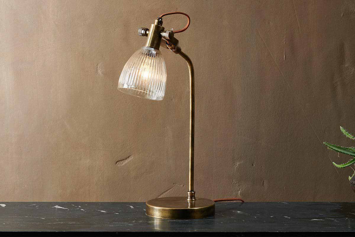 Rarni Recycled Glass Table Lamp - Antique Brass-LAMPS-Nkuku