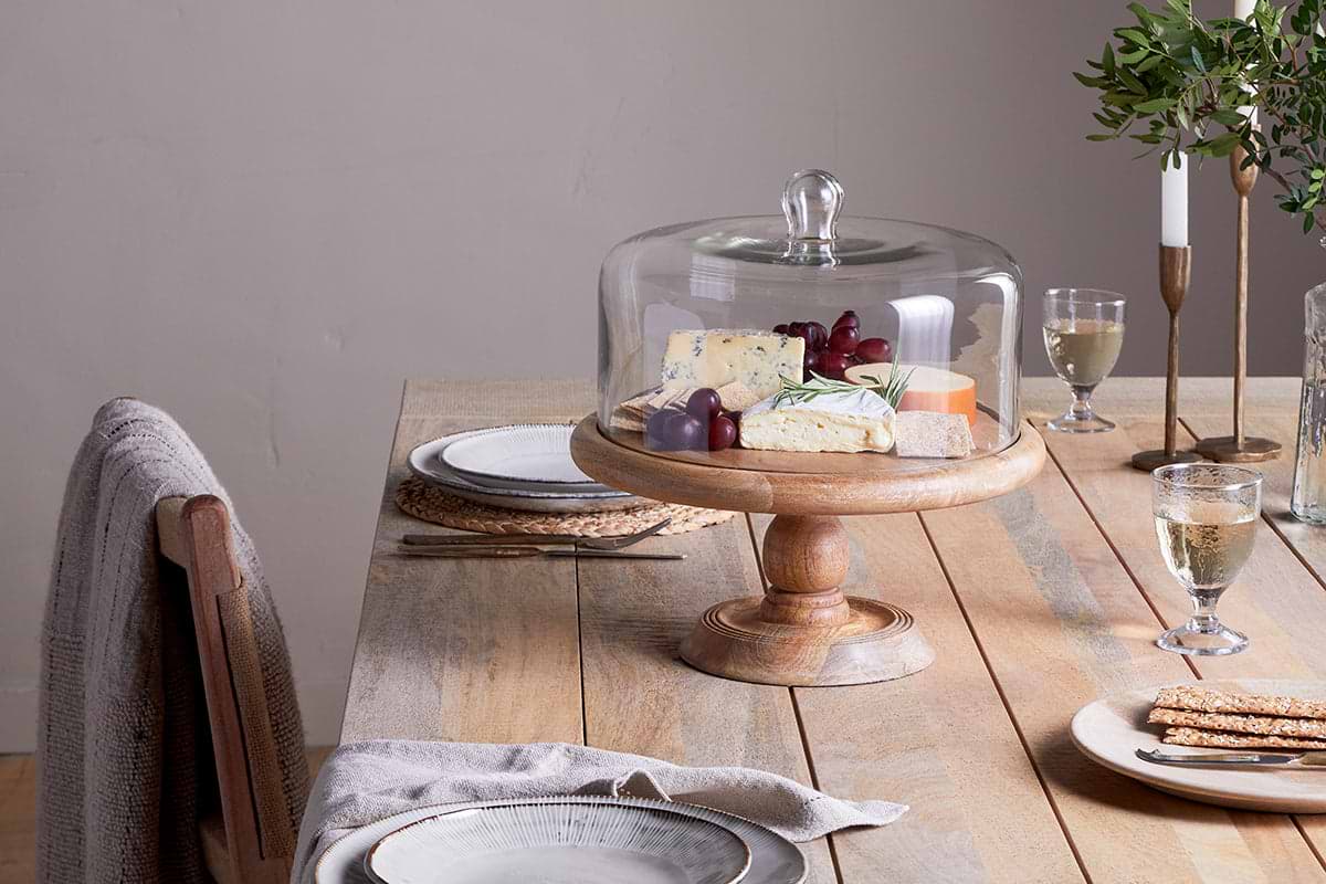 Recycled Glass Dome Cake Stand-SERVEWARE-Nkuku