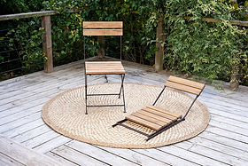 Rishikesh Reclaimed Wood & Iron Folding Chairs - (Set of 2)