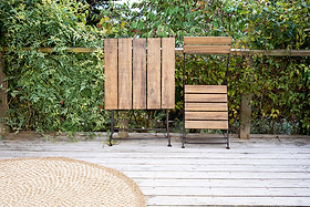 Rishikesh Reclaimed Wood & Iron Folding Table