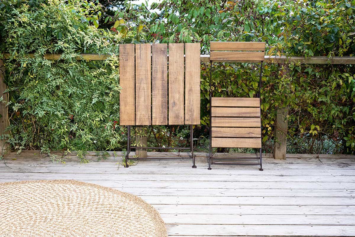 Rishikesh Reclaimed Wood & Iron Folding Table