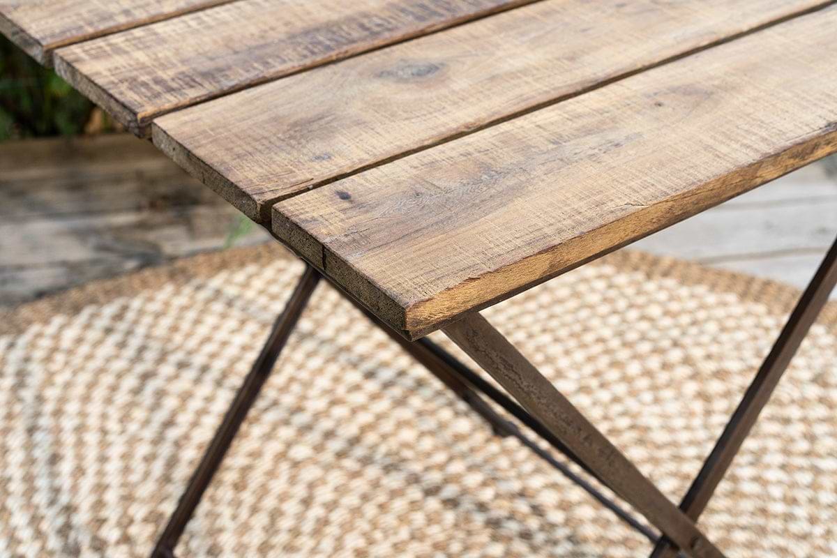 Rishikesh Reclaimed Wood & Iron Folding Table