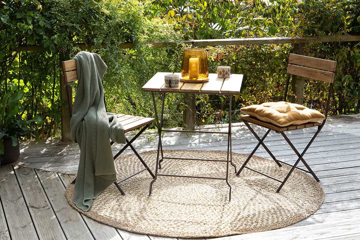 Rishikesh Reclaimed Wood & Iron Folding Table-GARDEN-Nkuku