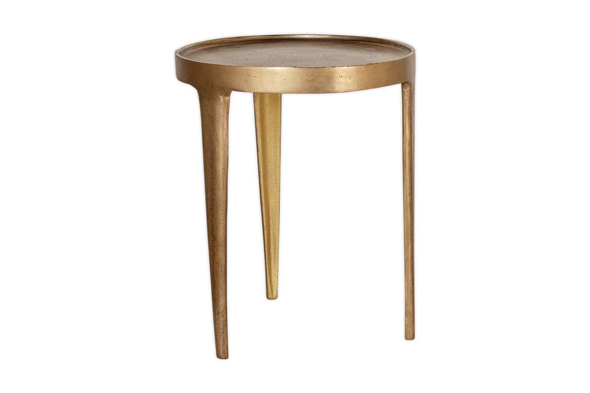 Rohia Cast Metal Side Table - Brass