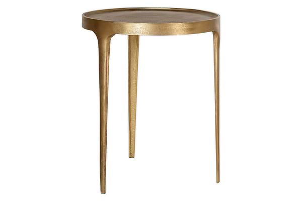 Rohia Cast Metal Side Table - Brass