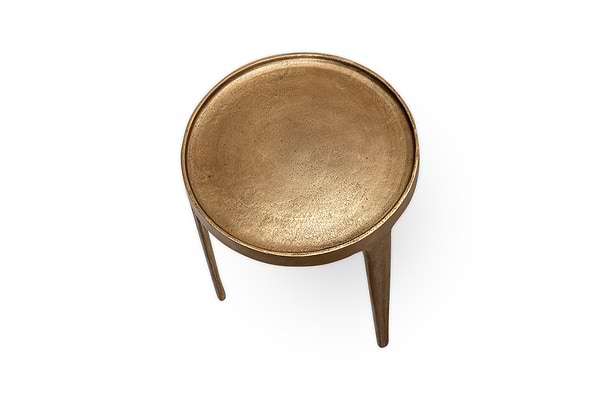 Rohia Cast Metal Side Table - Brass