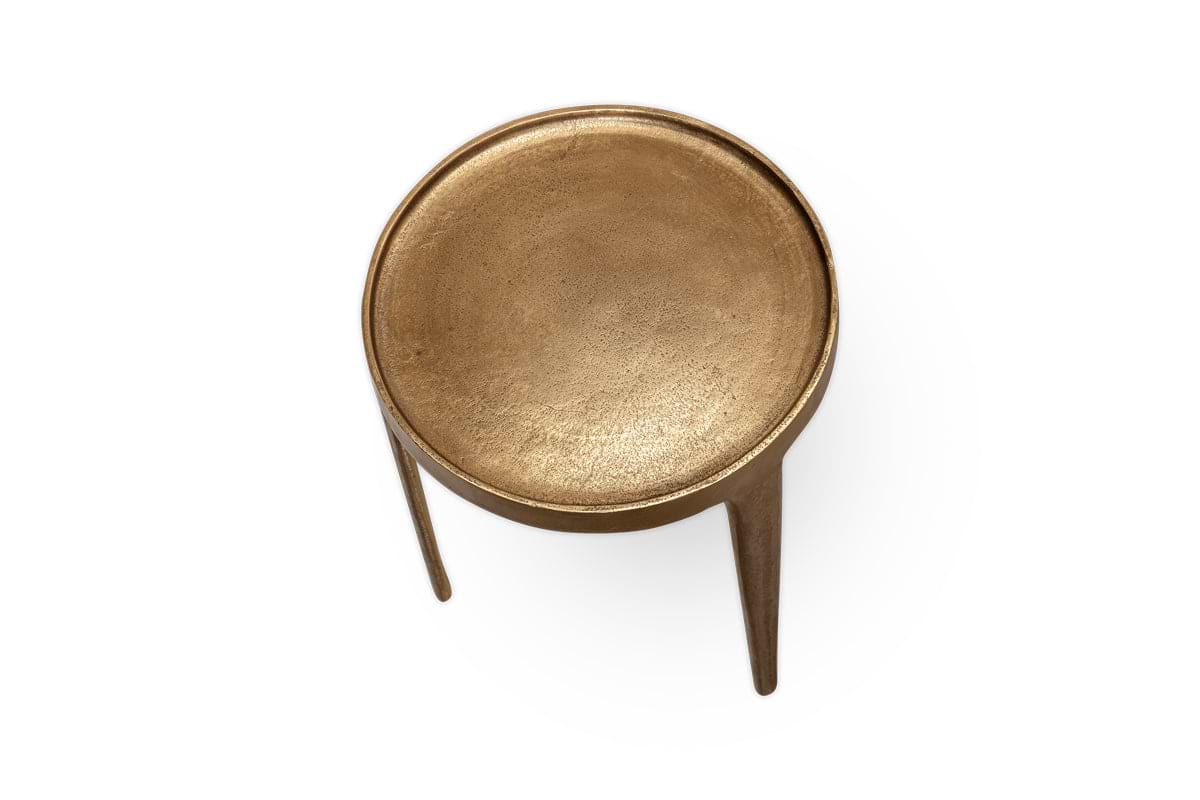 Rohia Cast Metal Side Table - Brass