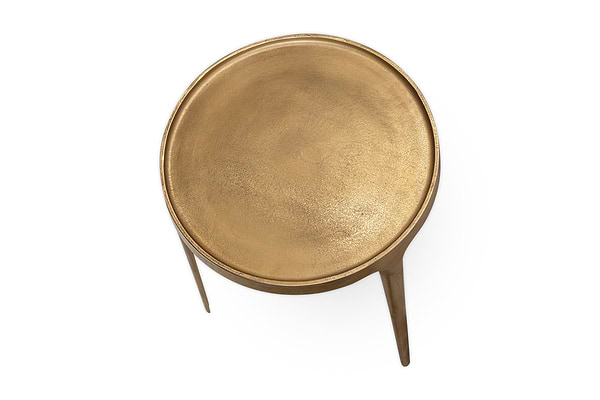 Rohia Cast Metal Side Table - Brass