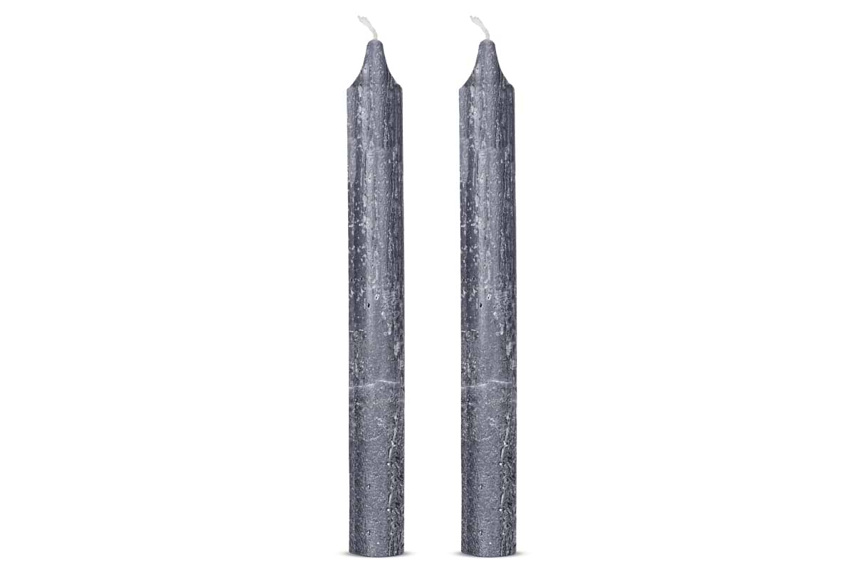 Rustic Soy Blend Dinner Candle - Charcoal -(Set of 2)-CANDLES & HOME FRAGRANCE-Nkuku