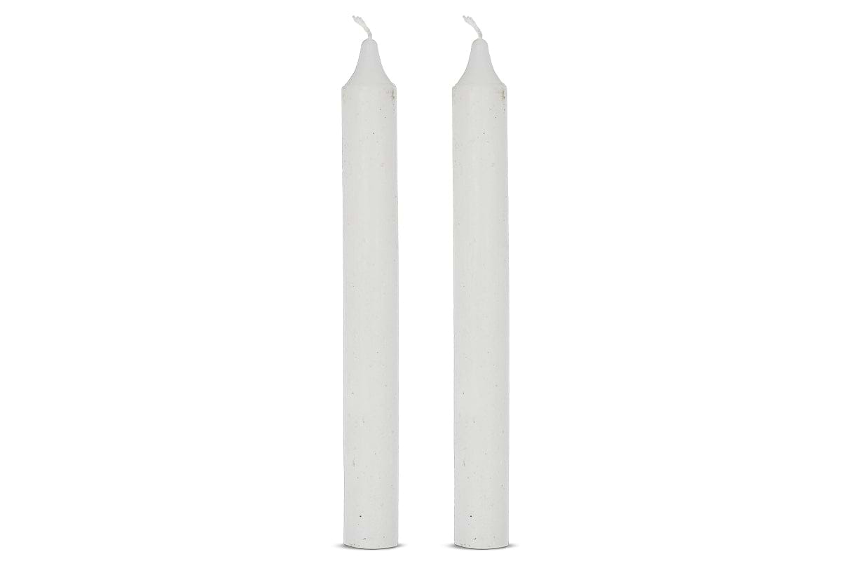 Rustic Soy Blend Dinner Candle - White - (Set of 2)-CANDLES & HOME FRAGRANCE-Nkuku